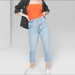 Wild fable pleated tapered mom jeans